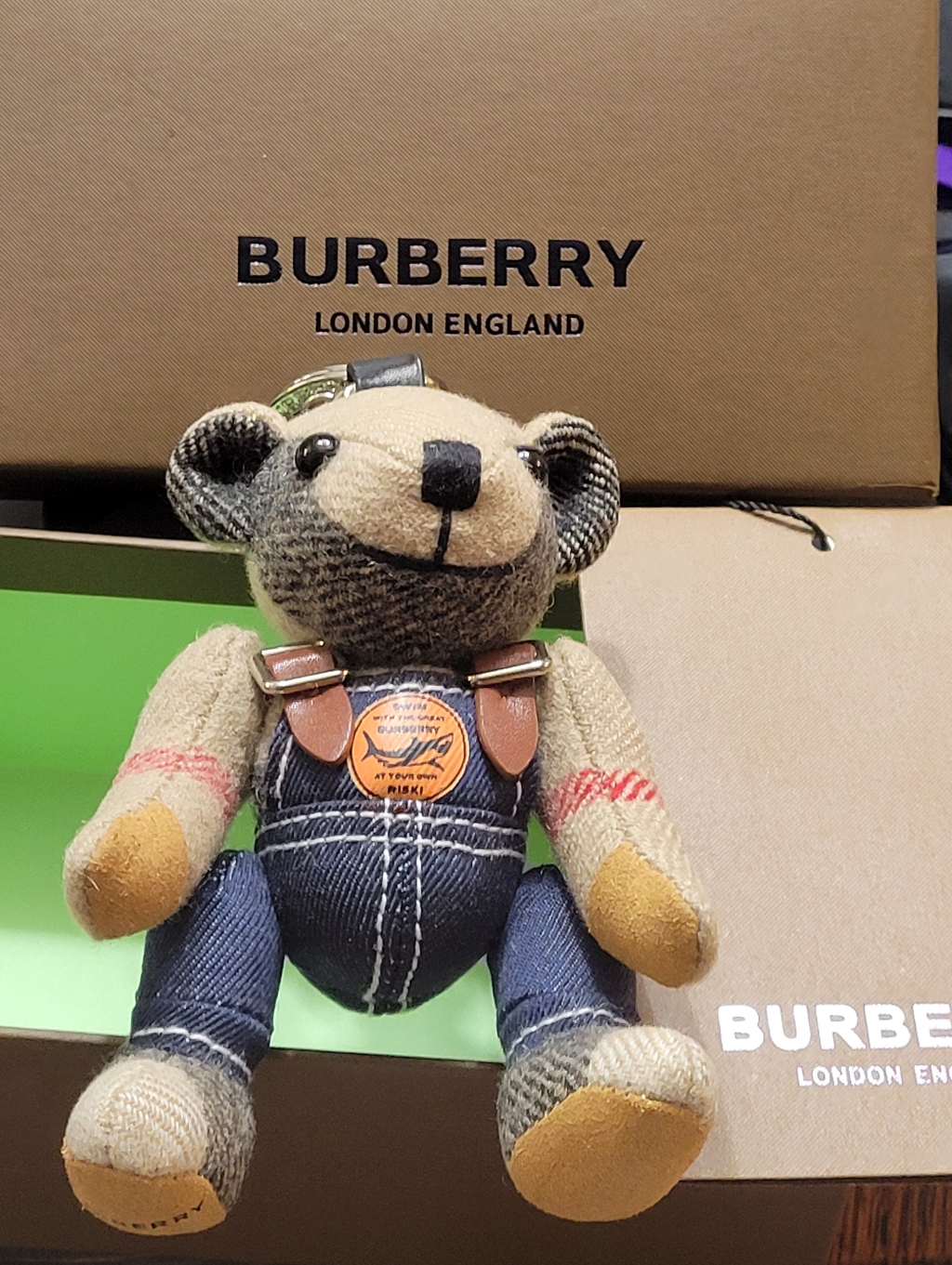 Burberry Thomas Bear Denim Overalls Nwt